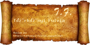 Tárkányi Fulvia névjegykártya